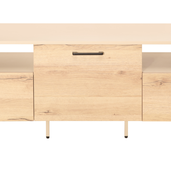 Everfurn Ellen TV Stand, Melamine, Powder Coated Steel Frame, 2 Drawers, Storage Cabinet